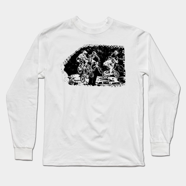 bmx Long Sleeve T-Shirt by rickylabellevie